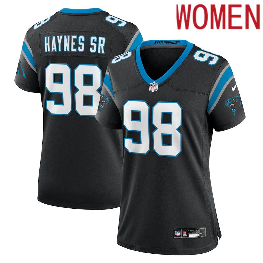 Women Carolina Panthers #98 Marquis Haynes Sr. Nike Black Team Game NFL Jersey->women nfl jersey->Women Jersey